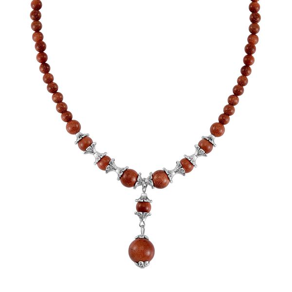 Gold Sandstein Halskette, 45 cm - 37 ct. image number 0