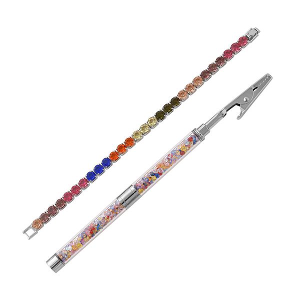 Mehrfarbiger Kristall Schmuckset Reines Messing image number 0