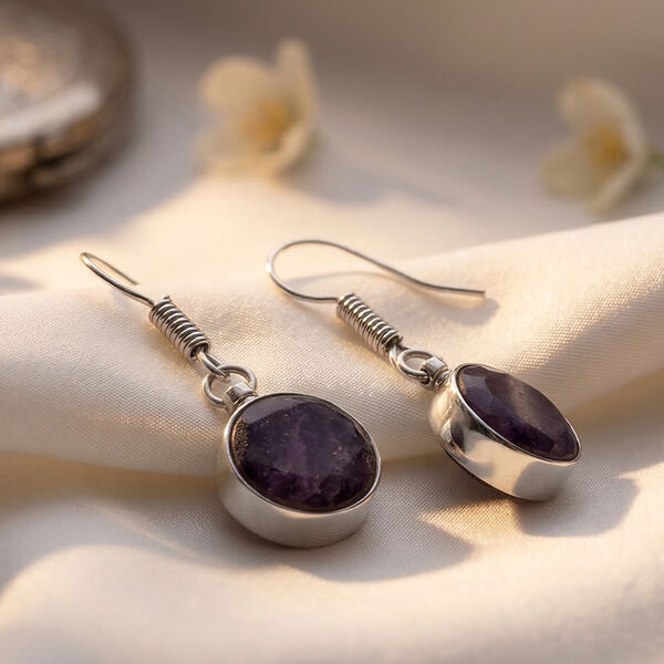 Tansanit-Matrix Ohrringe Messing ca. 6.00 ct image number 2