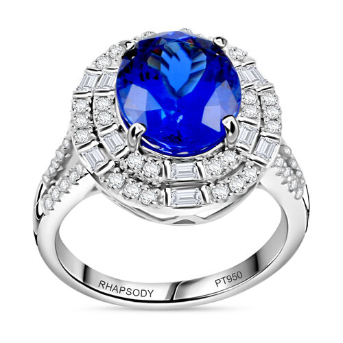 RHAPSODY AAAA Tansanit und VS EF Diamant Ring in 950 Platin - 4,80 ct. image number 0