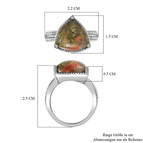 Unakite Ring Edelstahl (Gr&ouml;&szlig;e 17.00) ca. 6,85 ct image number 7