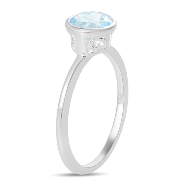 Himmelblauer Topas Solitär Ring 925 Silber  ca. 0,99 ct image number 5