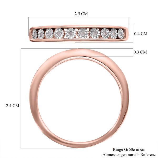 Diamant Ring, 925 Silber Roségold Vermeil image number 10