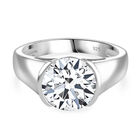 Moissanit Ring 925 Silber rhodiniert (Größe 21.00) ca. 2,97 ct