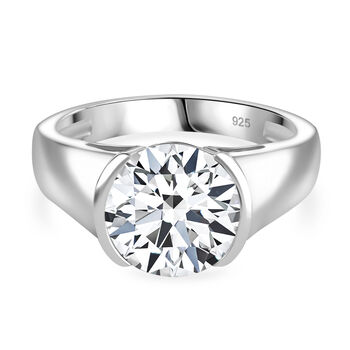 Moissanit Ring, 925 Silber rhodiniert - 2,97 ct.