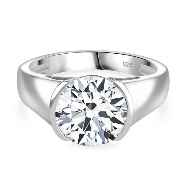 Moissanit Ring, 925 Silber rhodiniert - 2,97 ct.