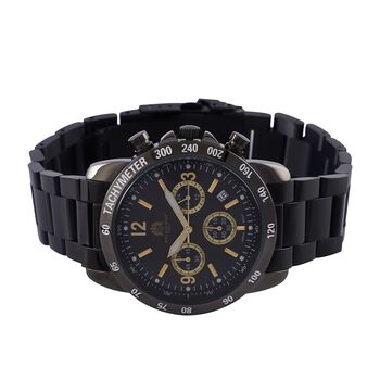 William Hunt - Moissanit-Akzentuhr mit Miyota-Japanwerk und 316L Edelstahlarmband, schwarz