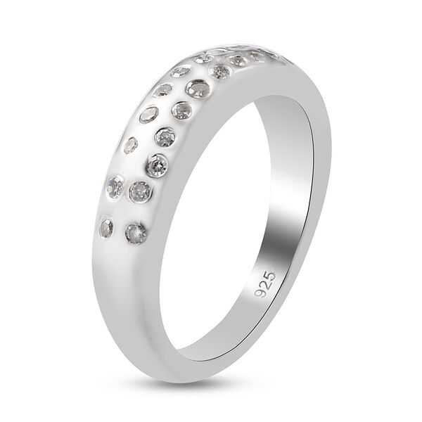 Diamant Band Ring 925 Silber Platin-Überzug image number 5
