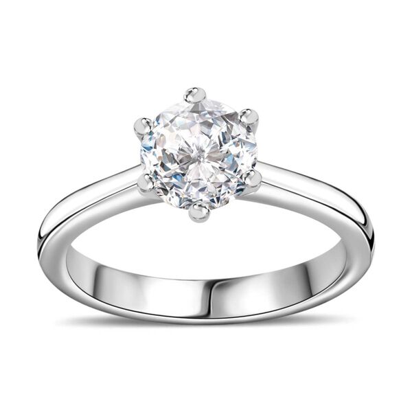 100 Facetten Moissanit Ring, 925 Silber rhodiniert - 1,01 ct. image number 4