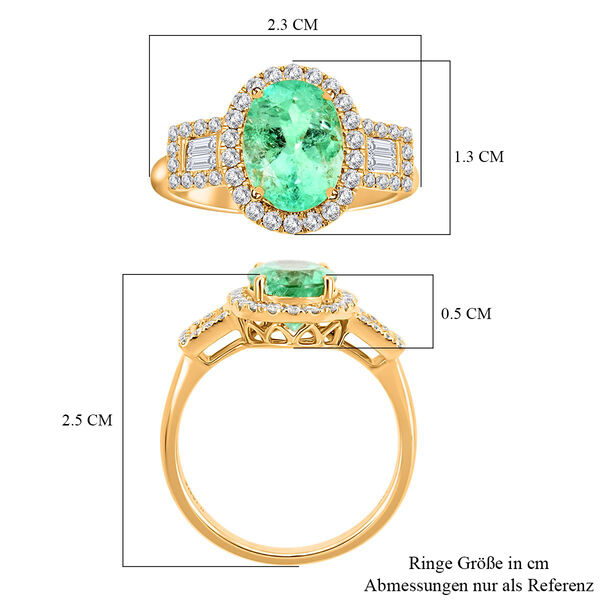 ILIANA AAA Kolumbianischer Smaragd und Diamant Ring in 750 Gold - 2,35 ct. image number 3