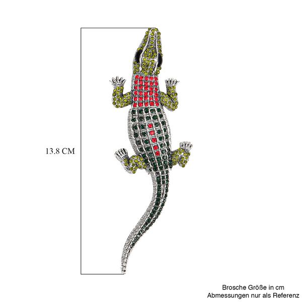 Mehrfarbiger Kristall Brosche Antik-silber-Plattierung image number 5