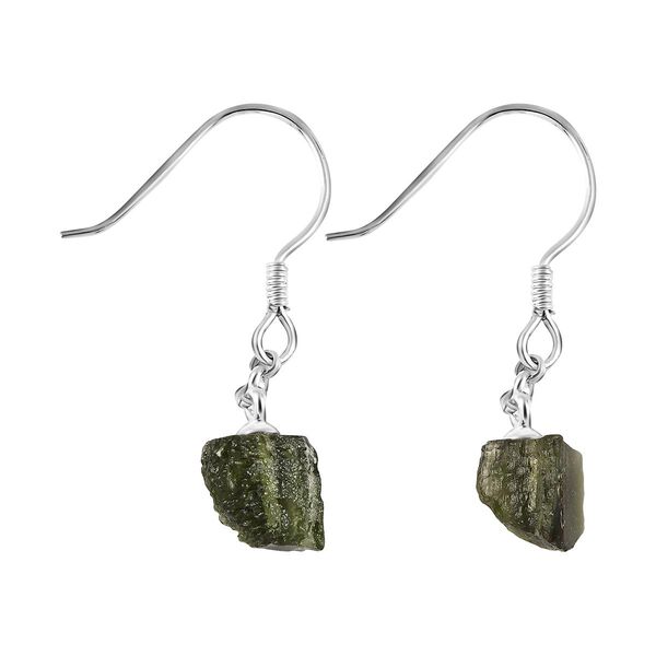 Natürliche Moldavit-Ohrringe, 925 Silber ca. 4,40 ct image number 4