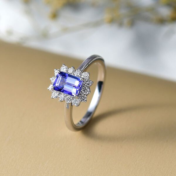 LUXURIANT AAA Tansanit und Labor Diamant Ring 417 Wei&szlig;gold - 1,50 ct. image number 1