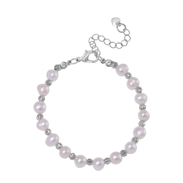 Mehrfarbige S&uuml;&szlig;wasser Perle Armband, flexibel, Messing image number 2