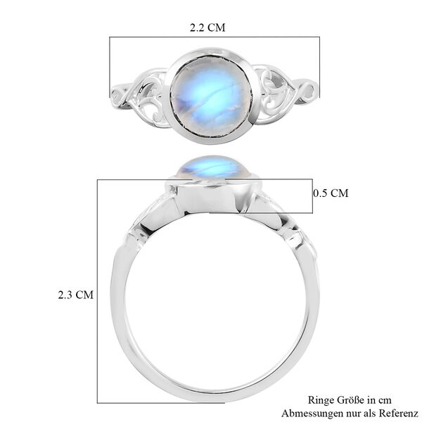 Regenbogen Mondstein Ring 925 Silber  ca. 1,39 ct image number 7