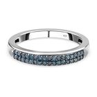 Blauer Diamant Ring, 925 Silber platiniert (Gr&ouml;&szlig;e 16.00) ca. 0,20 ct