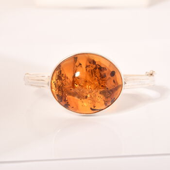 Nat&uuml;rlicher Baltischer Bernstein Armreif ,ca. 19 cm, 925 Silber