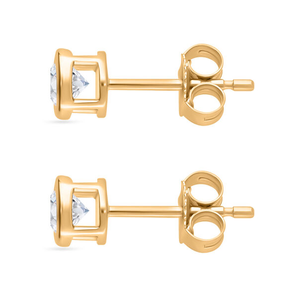 LUXURIANT VS-GH Labor Diamant Ohrringe, 925 Silber Gelbgold Vermeil - 0,35 ct. image number 2