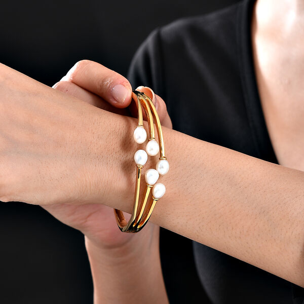 Süßwasserperlen Armreif, 19 cm - 18,05 ct. image number 3