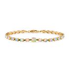 D'Joy AA Natürlicher, äthiopischer Welo Opal Armband ca. 20 cm 925 Silber 750 Gelbgold Vermeil ca. 6.38 ct