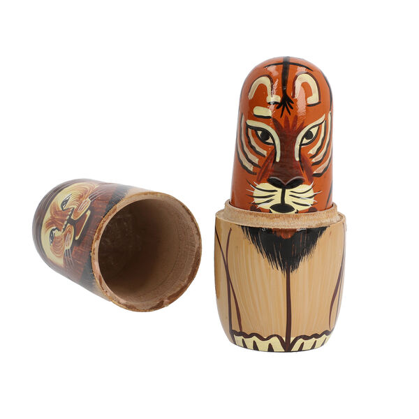 5er-Set Matroschka, Handbemalten Nistpuppen, Löwen image number 4