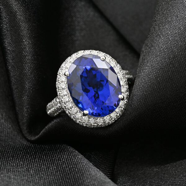 RHAPSODY zertifiziert und geprüft AAAA Tansanit und VS Diamant Ring in 950 Platin - 10,75 ct. image number 11