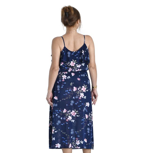 Midaxi-Kleid mit gesmokter Taille, One Size, Dunkelblau image number 2