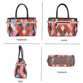 Chaos by Elsie - Echtleder Umhängetasche mit RFID-Schutz, Mattes Krokodil-Prägemuster, 34x14x25 cm