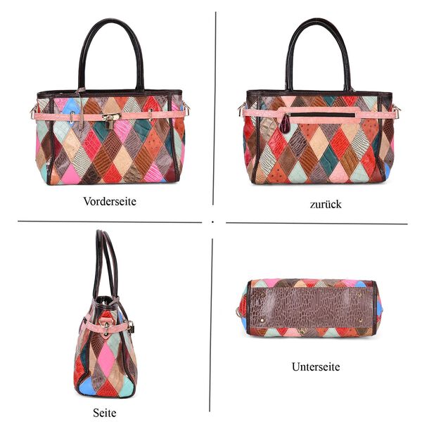 Chaos by Elsie - Echtleder Umhängetasche mit RFID-Schutz, Mattes Krokodil-Prägemuster, 34x14x25 cm image number 4