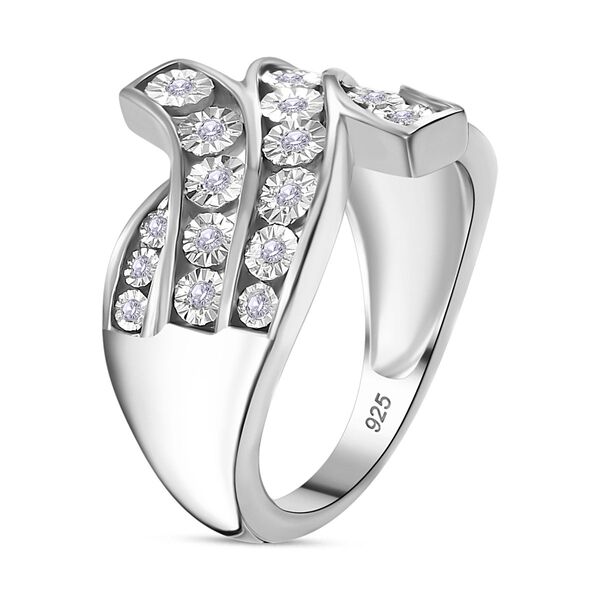 Wei&szlig;er Diamant-Ring, 925 Silber rhodiniert - 0,14 ct. image number 5