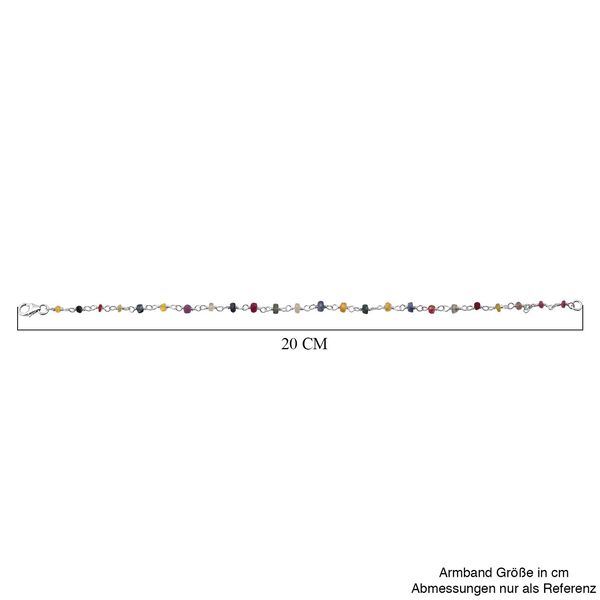 Mehrfarbig Saphir Armband ca. 19 cm 925 Silber ca. 6,00 ct. image number 4