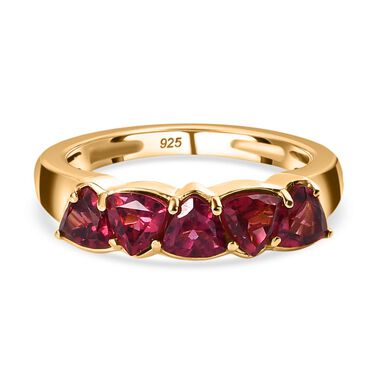 AAA Orissa Rose Granat Ring, 925 Silber Gelbgold Vermeil, (Größe 18.00) ca. 1.54 ct