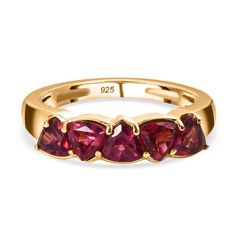 AAA Orissa Rose Granat Ring, 925 Silber Gelbgold Vermeil, (Größe 18.00) ca. 1.54 ct image number 0