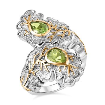 EverTrue Peridot zweifarbiger Ring - 1,36 ct.