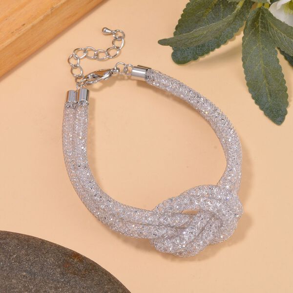 Wei&szlig;er Kristall Armband ca. 20 cm Reines Messing image number 2