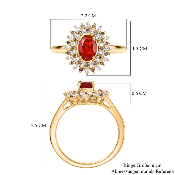 D'Joy AAAA Feueropal, Champagner und wei&szlig;er Diamant Ring - 0,85 ct. image number 7