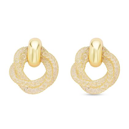 Designer Kristall-Ohrringe, Goldfarben 2.00 ct