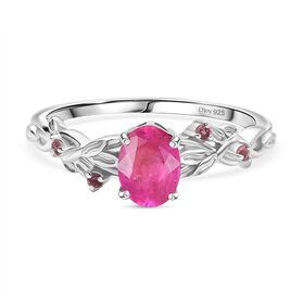 D'Joy Ilakaka Rosa Saphir (Fissure gef&uuml;llt), Rosa Turmalin Ring 925 Silber rhodiniert (Gr&ouml;&szlig;e 19.00) ca. 2,01 ct