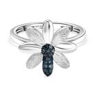 GP Trionfo Kollektion - Blauer Diamant, Kanchanaburi Blauer Saphir Ring 925 Silber rhodiniert (Größe 18.00) ca. 0.11 ct