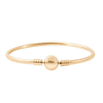 Armreif mit rundem Schloss, ca. 18 cm, Edelstahl Goldfarben