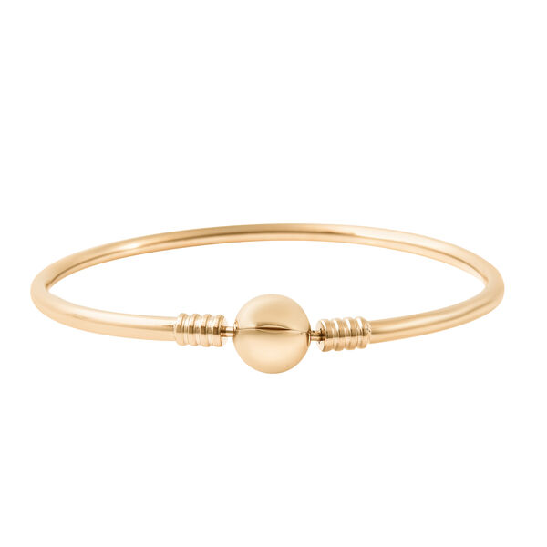 Armreif mit rundem Schloss, ca. 18 cm, Edelstahl Goldfarben