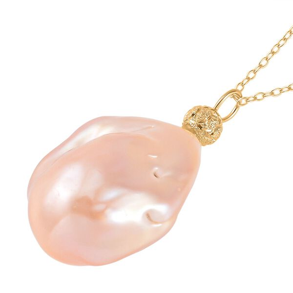 13-16mm Pfirsich-Barockperle Anh&auml;nger mit 50cm Kette image number 3