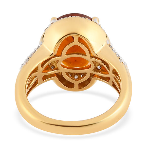 Kirsch-Citrin und Zirkon-Ring - 4,56 ct. image number 7
