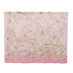 LA MAREY 100% Maulbeerseiden Schal, Rosa mit floralem Muster