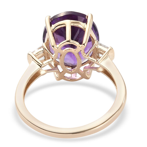 AA Lusaka Amethyst und Zirkon-Ring, 375 Gelbgold  ca. 4,66 ct image number 6