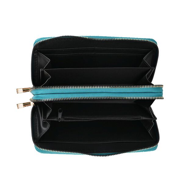 Elegantes Brieftasche in Blau mit RFID-Schutz und Prägemuster image number 7