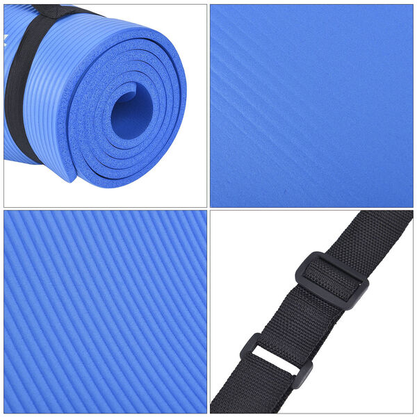 SOUL SMART - NBR Yoga Matte mit Riemen, Blau image number 5