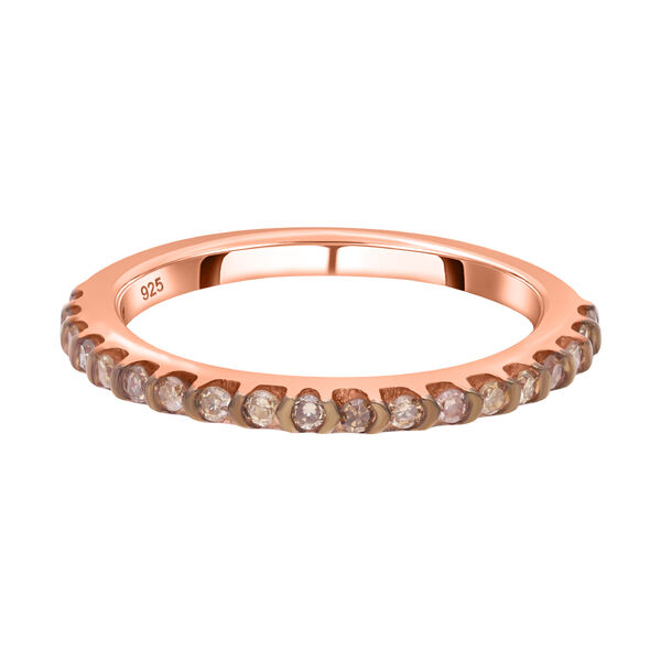 Natürlicher Champagner Diamant Ring, 925 Silber Roségold Vermeil (Größe 20.00) ca. 0.25 ct image number 0