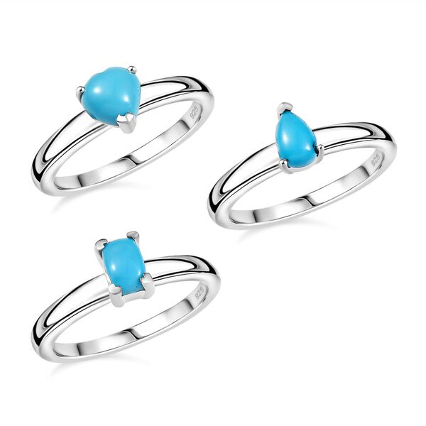 3er-Set AA Sleeping Beauty Türkis Ringe - 1,92 ct. image number 4