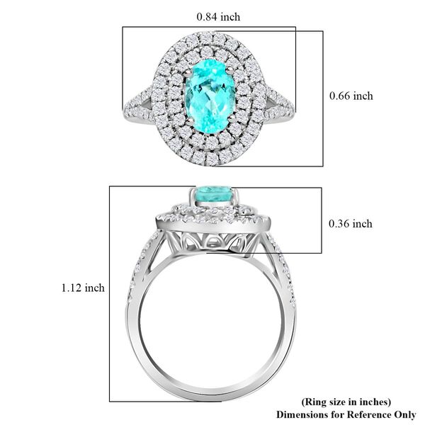 CHAIRMAN VAULT COLLECTION - AAAA Paraiba Turmalin, Wei&szlig;er Diamant Ring, zertifiziert und gepr&uuml;ft, 950 Platin (Gr&ouml;&szlig;e 17.00) ca. 2.75 ct image number 5